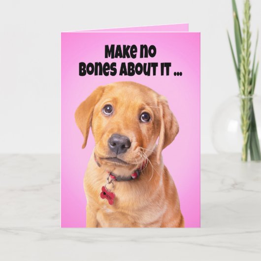 愛犬から素敵な母の日のメッセージ かわいい子犬のユーモア シーズンカード (正面)