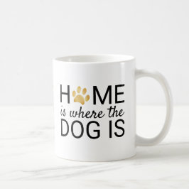 愛犬がいる場所こそ我が家 ゴールド箔押し肉球プリント コーヒーマグカップ