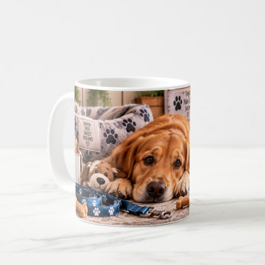 愛犬がいる生活マグ コーヒーマグカップ (正面左)