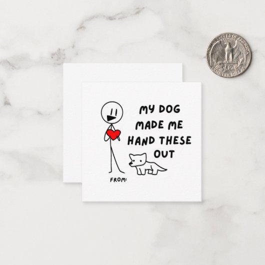 愛犬がこれらのバレンタインを配るように強要してきた ノートカード (正面/裏面インサイチュ)