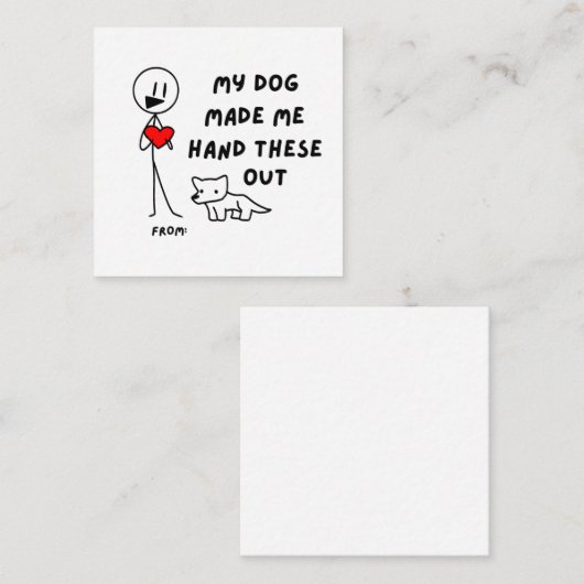 愛犬がこれらのバレンタインを配るように強要してきた ノートカード (正面/裏面)