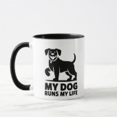 愛犬が私の人生を走る"犬のイラスト マグカップ (左)