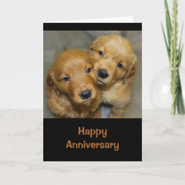 愛犬が連れ去ったかわいいカップルの記念日 カード