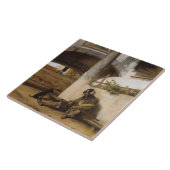 愛犬で門を守る兵士 タイル (側面)