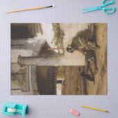 愛犬で門を守る見張り番 薄葉紙 (クラフト)