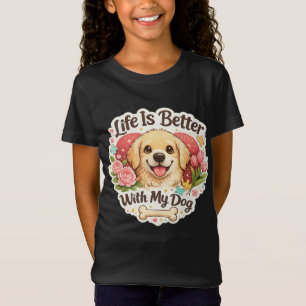 愛犬といるときが一番幸せ ゴールデンレトリバーのTシャツ Tシャツ