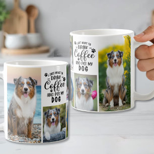 愛犬とコーヒーと戯れる写真 コーヒーマグカップ