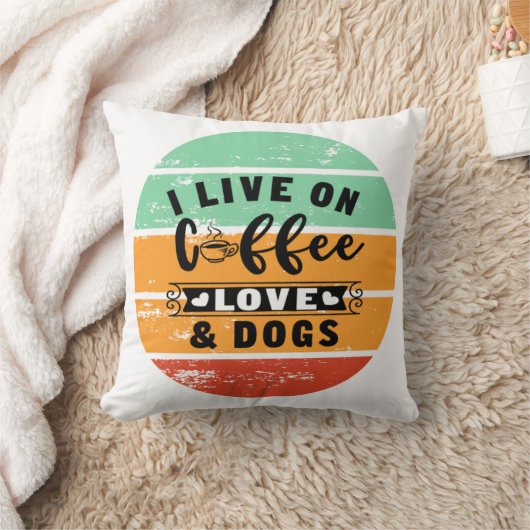 愛犬とコーヒーを飲んで暮らす クッション (ブランケット)