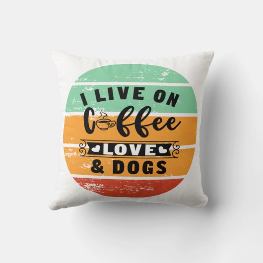 愛犬とコーヒーを飲んで暮らす クッション (裏面)