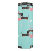 愛犬とハートのシームレスなパターン タンブラー (裏面)