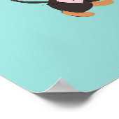 愛犬とハートのシームレスなパターン ポスター (角)