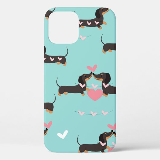 愛犬とハートのシームレスなパターン Case-Mate iPhoneケース (裏面)