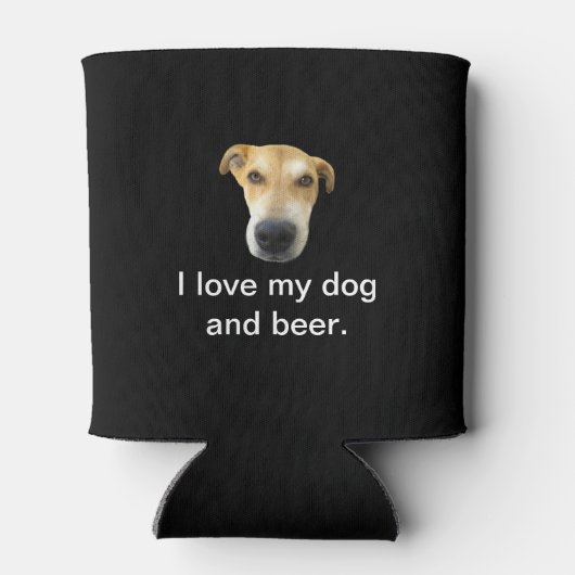 愛犬とビールのペットおもしろい写真 缶クーラー (裏面)