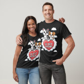 愛犬と愛猫が大好き ハートと雲のデザイン ボーイ Tシャツ (ユニセックス)