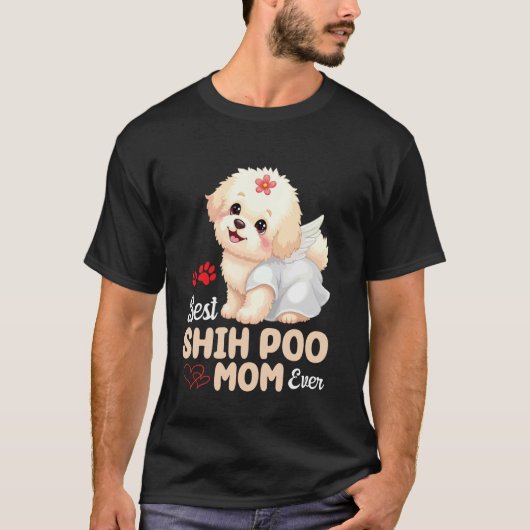 愛犬と最高のシープーお母さん Tシャツ (正面)