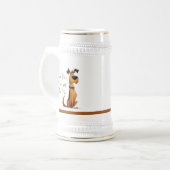 愛犬と過ごす幸せを感じるマグカップ – かわいい犬のイラスト入りマグ ビールジョッキ (正面左)