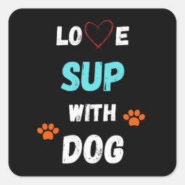 愛犬とSUP（スタンドアップパドルボーディング） スクエアシール