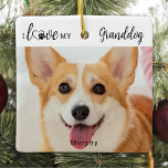 愛犬にかわいいパーソナライズされた愛犬の写真 セラミックオーナメント<br><div class="desc">私は私のおじいちゃんを愛している！... あなたのお気に入りの犬のおばあちゃんを驚かせこの母の日、クリスマスまたは彼女の誕生日は、この可愛いすごいペットの写真のカスタムオーナメント。この与えおもしろい犬恋人オーナメントで親と犬の祖父母に完璧な贈り物！ハートと可愛い前足のプリントとの写真と「私は私の祖父カスタム犬が大好き。犬の恋人、犬の祖父母、犬のおばあちゃんや犬のおじいちゃんや犬の母やパパのために持っている必要がある！あなたの犬の写真でパーソナライズお気に入りのする。犬素晴らしからの贈り物。COPYRIGHT © 2022 Judy Burrows,  Black Dog Art - All Rights Reserved.愛愛愛愛愛愛愛愛愛愛愛愛愛愛愛愛愛愛愛愛愛愛愛愛愛愛愛愛愛愛愛愛愛愛愛愛愛愛愛愛愛愛愛愛愛愛愛犬愛犬写真陶磁器製オーナメント</div>