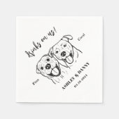 愛犬にかわいい結婚ドリンク スタンダードカクテルナプキン (正面)