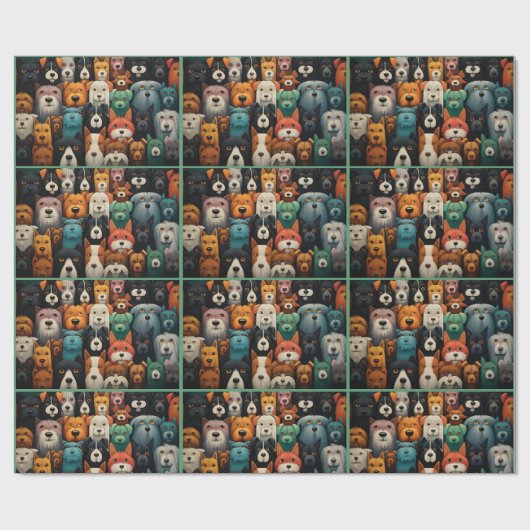 愛犬にかわいい誕生日プレゼント転が ラッピングペーパー (フラット)