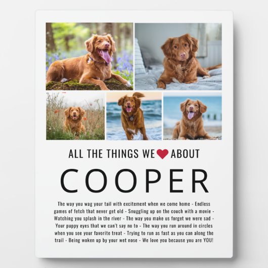 愛犬について愛していること フォトコラージュ フォトプラーク (正面)