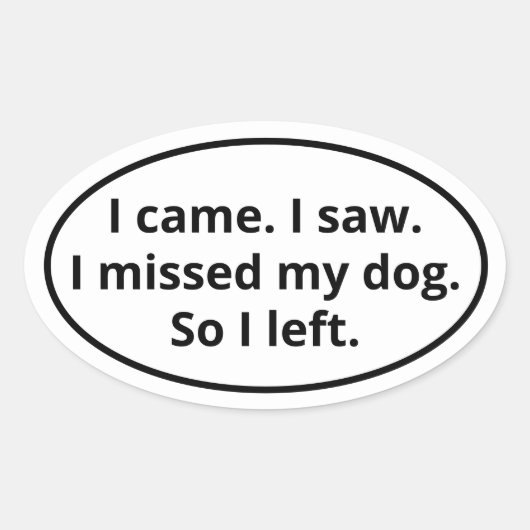 愛犬に会いたかった  楕円形シール (正面)