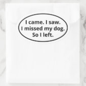 愛犬に会いたかった  楕円形シール (バッグ)