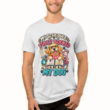愛犬に完全に押さえられている おもしろい犬好きTシャツ