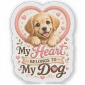 愛犬に捧げるハート ゴージャス ゴールデンレトリバー P シール (正面)