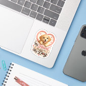 愛犬に捧げるハート ゴージャス ゴールデンレトリバー P シール (ノートパソコンとiPhone)