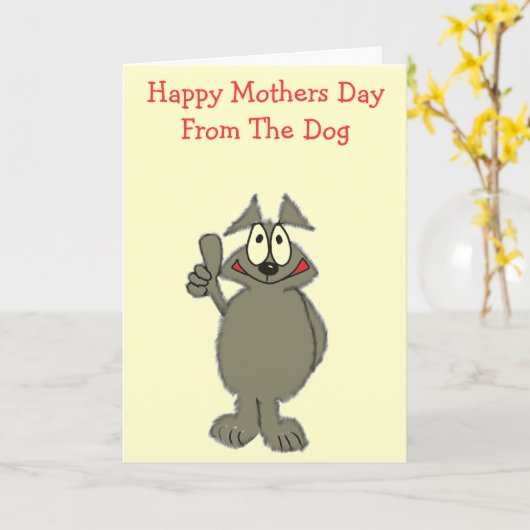 愛犬のお母さんの日 カード (黄色い花)