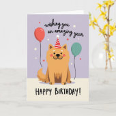 愛犬のお誕生日おめでとうカード カード (黄色い花)