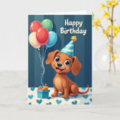 愛犬のお誕生日カード カード (黄色い花)
