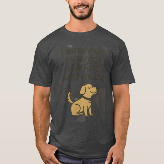 愛犬のために頑張る かわいい犬好きさんの引用 男子 Tシャツ (正面)