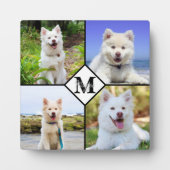 愛犬のためのオリジナルモノグラム写真コラージュ フォトプラーク (正面)