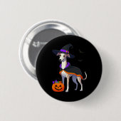愛犬のためのホペットのハロウィーンの魔女の衣装 缶バッジ (正面&裏面)