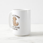愛犬のほうがコーヒーをよく飲む – 愛犬家ギフト コーヒーマグカップ (正面左)