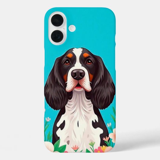 愛犬のエレガンス 🌼✨ 花とペットを愛するチャーム Case-Mate iPhoneケース (裏面)