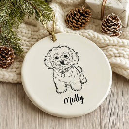 愛犬のクリスマス セラミックオーナメント