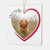 愛犬のハート写真 セラミックオーナメント (左)