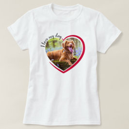 愛犬のハート写真 Tシャツ