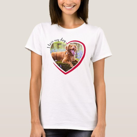 愛犬のハート写真 Tシャツ (正面)