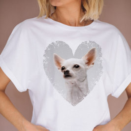 愛犬のハート写真 Tシャツ