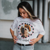 愛犬のハート型のペットの文字写真 Tシャツ