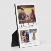 愛犬のパパへのギフト | 家族の思い出 3枚の写真のコラージュ フォトプラーク (側面)