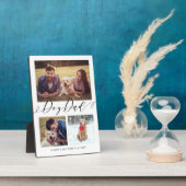 愛犬のパパへのギフト | 家族の思い出 3枚の写真の コラージュ フォトプラーク (側面)