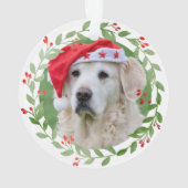 愛犬のフォト ウォーターカラーリース 1st クリスマス オーナメント (裏面)