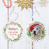 愛犬のフォト ウォーターカラーリース 1st クリスマス オーナメント