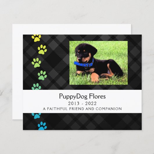愛犬のペット損失記念カード (正面/裏面)