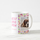 愛犬のママのための花柄フォトデザイン コーヒーマグカップ (正面右)